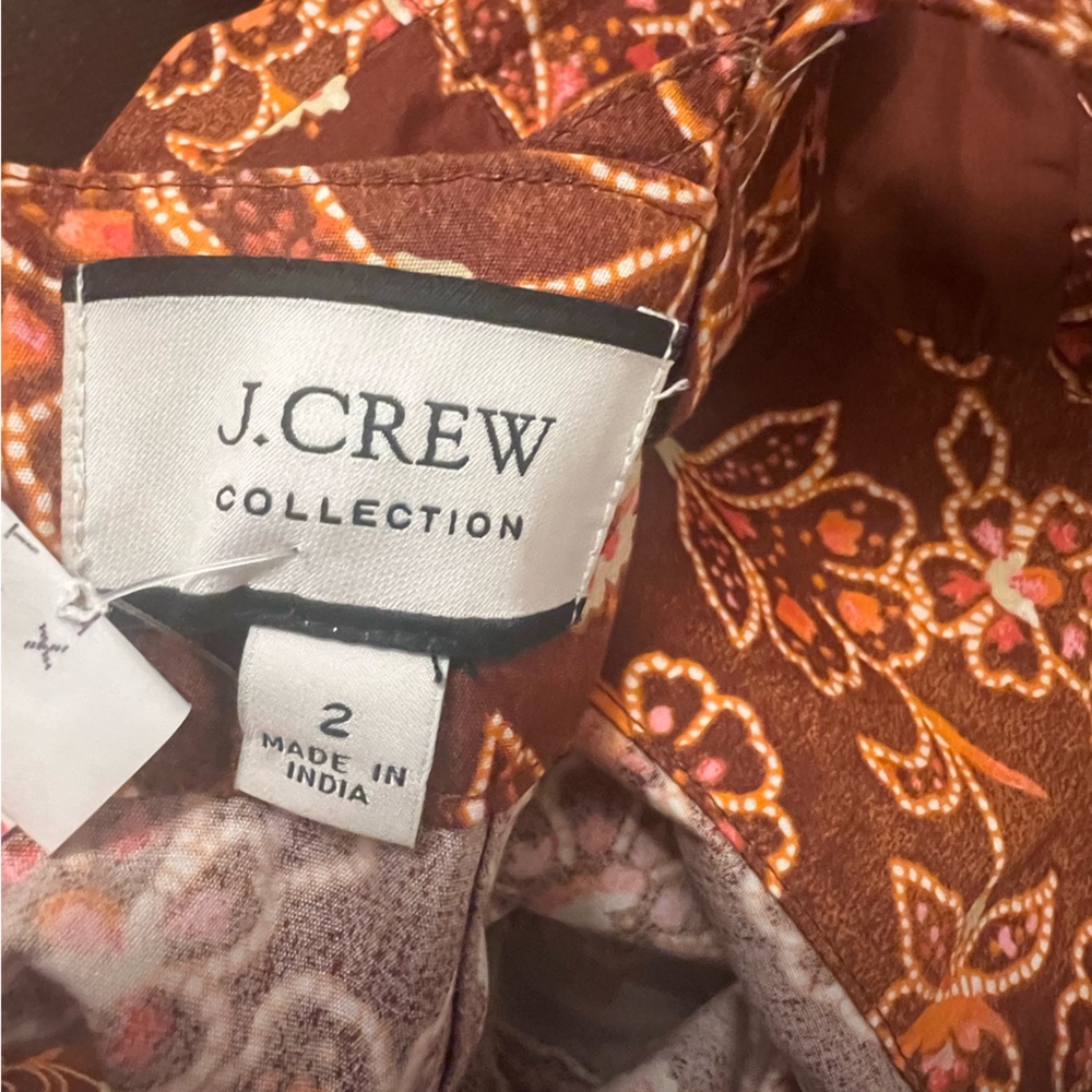 J.Crew Collection Cross-back Ruffle-hem Dress in Vintage Vines - Picture 8 of 9